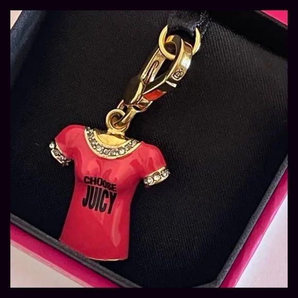 Rare Juicy Couture “Choose Juicy” T-Shirt Charm New in Box - Picture 4 of 7